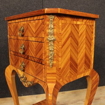 Antique French side table in rosewood with gilt bronzes