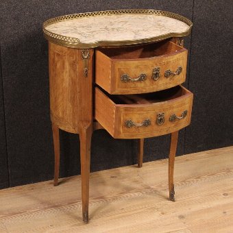 Antique French night stand in rosewood with marble top