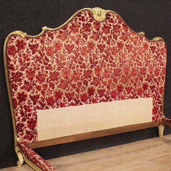 Antique Venetian lacquered and gilded double bed