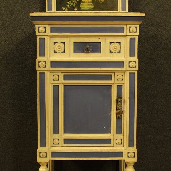 Antique Italian lacquered and painted night stand in Louis XVI style