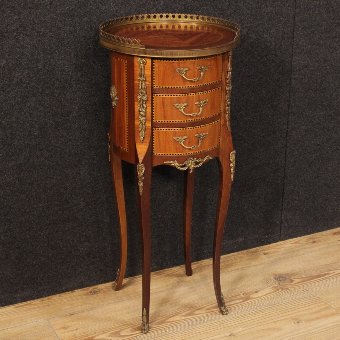 French inlaid night stand decorated with bronzes