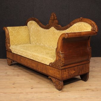 Antique Antique French inlaid sofa in walnut from 19th century
