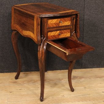 Antique Antique side table with side flaps in rosewood from 19th century