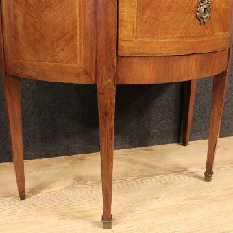 Antique French demi lune dresser with marble top