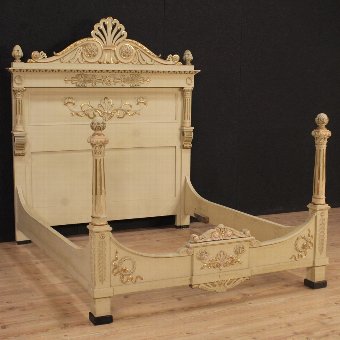 Lacquered and gilded double bed in Louis XVI style