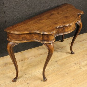 Antique Venetian console table in walnut and burr walnut