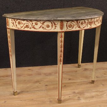 Antique French lacquered console table in Louis XVI style