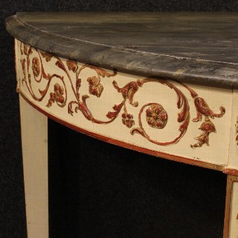 Antique French lacquered console table in Louis XVI style