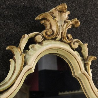 Antique Pair of lacquered and gilded Venetian mirrors