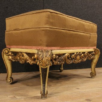 Antique Pair of lacquered and golden Spanish footstools