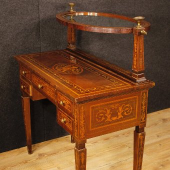 Antique Italian inlaid dressing table in Louis XVI style