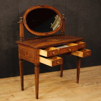 Antique Italian inlaid dressing table in Louis XVI style