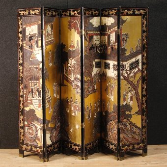 French painted chinoiserie screen