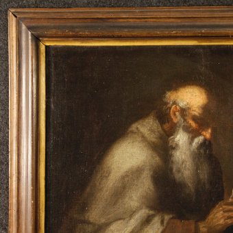 Antique Antique religious painting Saint Jerome from 18th century