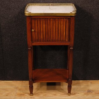 Antique French night stand in mahogany with marble top