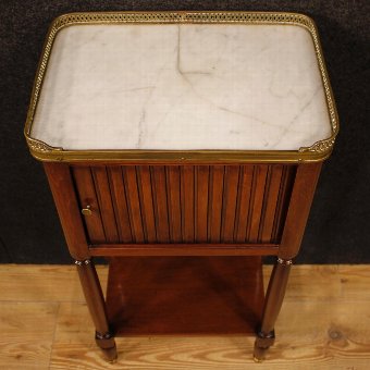 Antique French night stand in mahogany with marble top