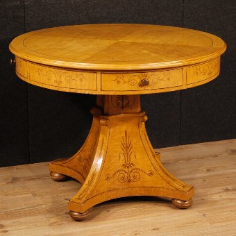 Italian inlaid round table in Charles X style