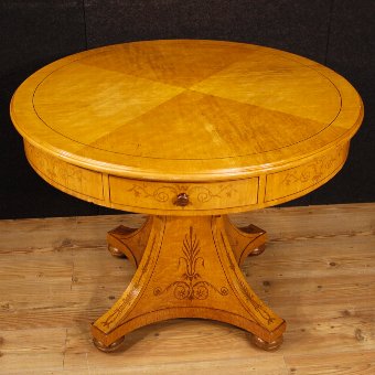 Antique Italian inlaid round table in Charles X style