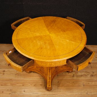 Antique Italian inlaid round table in Charles X style