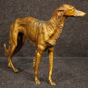Antique French bronze sculpture depicting Greyhound