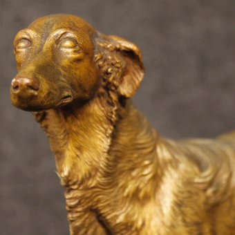 Antique French bronze sculpture depicting Greyhound