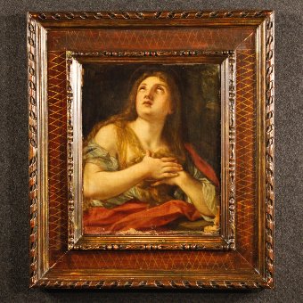 Antique Antique Italian painting Mary Magdalene of the 19th century