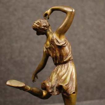 Antique Italian bronze bell with dancer sculpture