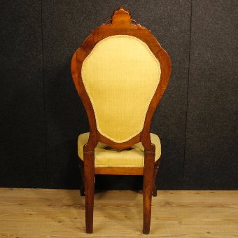 Antique Group of six Sicilian chairs in walnut from 19th century