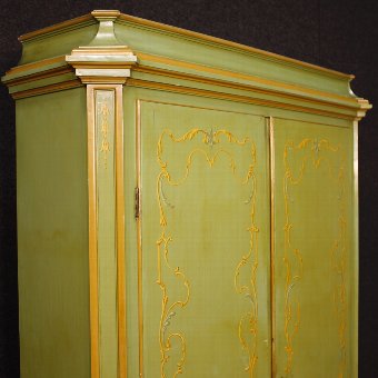 Antique Venetian wardrobe in lacquered wood