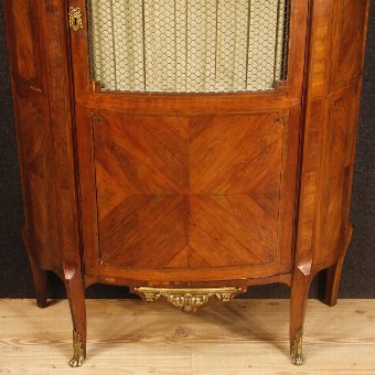 Antique Antique French inlaid vitrine with bronze from 19th century