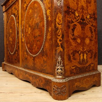 Antique French inlaid sideboard with bronze decorations