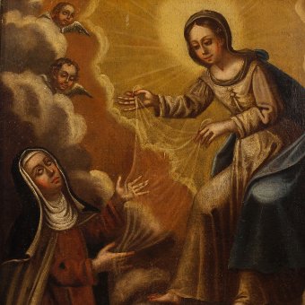 Antique Antique Italian religious painting Veil of Veronica of the 18th century