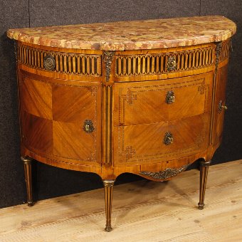 Antique French demi lune dresser in Louis XVI style from 19th-century