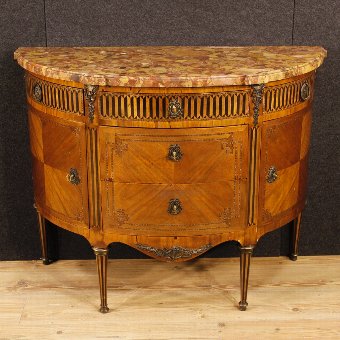 Antique Antique French demi lune dresser in Louis XVI style from 19th-century