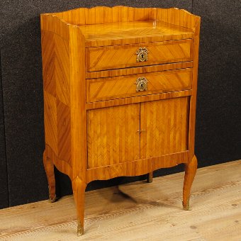 Antique inlaid French nightstand of the 19th century