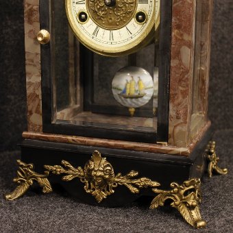 Antique Dutch clock in marble with elephant sculpture