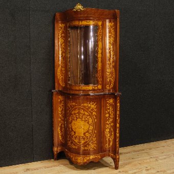 Dutch corner cupboard with floral inlay
