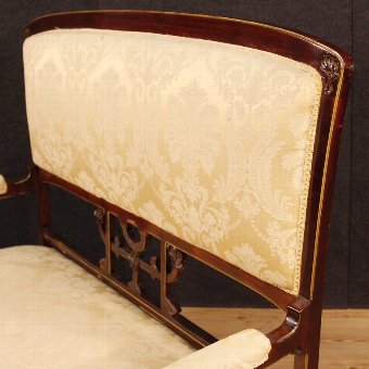 Antique Modernist Spanish Sofa in mahogany wood