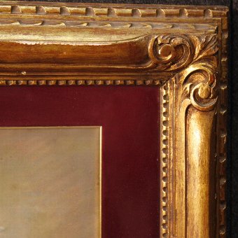 Antique French painting portrait of noblewoman