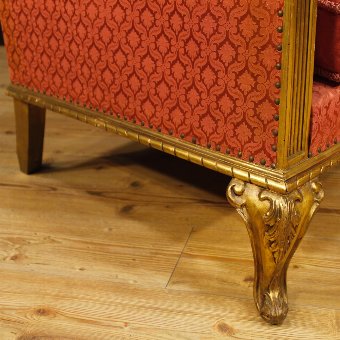 Antique Spanish sofa in golden wood