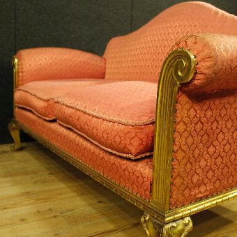 Antique Spanish sofa in golden wood