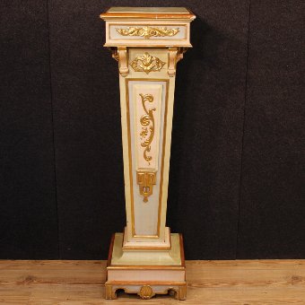 Antique Italian lacquered and golden column