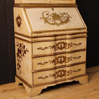 Antique Spanish lacquered and golden trumeau