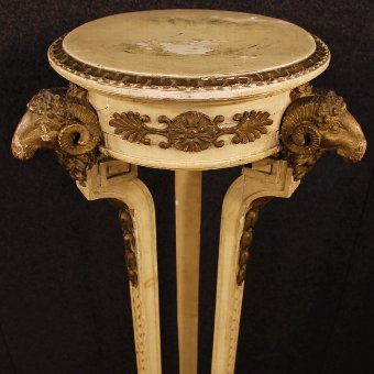 Antique French lacquered and golden tripod table in Louis XVI style
