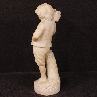 Antique French sculpture in alabaster depiction of autumn