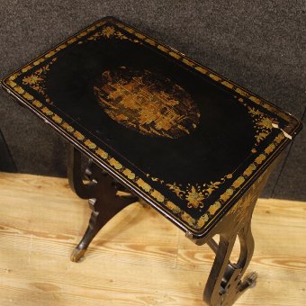 Antique Set of French lacquered and gold chinoiserie coffee tables