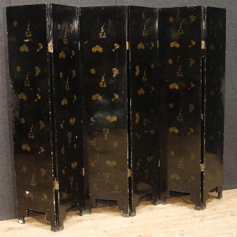 Antique French chinoiserie screen with soapstone