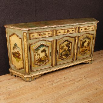 Venetian lacquered and painted sideboard