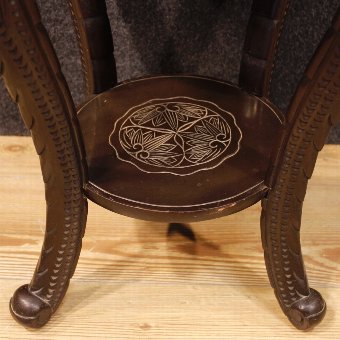 Antique Chinese side table in carved wood