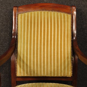 Antique Pair of French armchairs in mahogany from 19th-century